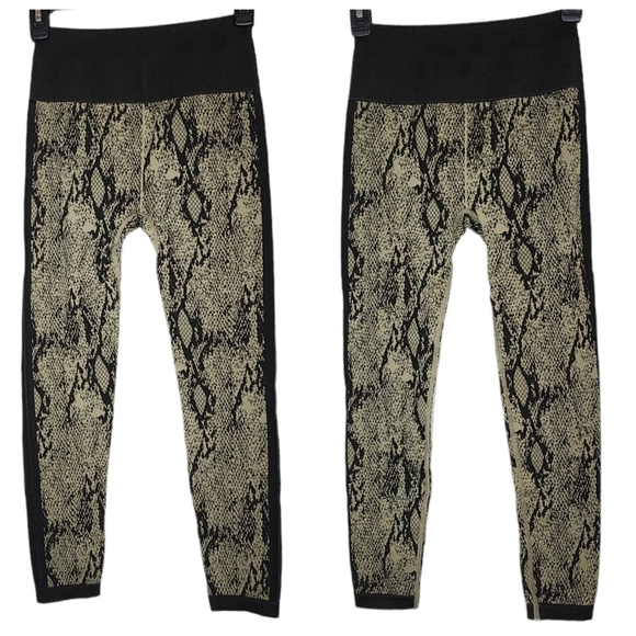 Fabletics Black and Tan Snake Print Leggings - Picture 2 of 14